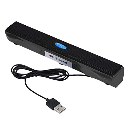 Transer&reg; USB Mini altavoz reproductor de m&uacute;sica para computadora PC de escritorio portatil Notebook (Negro)