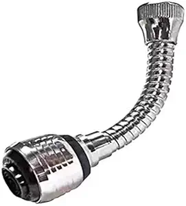 Aatij Stainless Steel Turbo Flex 360 Degree Rotatory Flexible Sink Water Saving Faucet Nozzle Sprayer (Standard Size-Silver-1 PC)