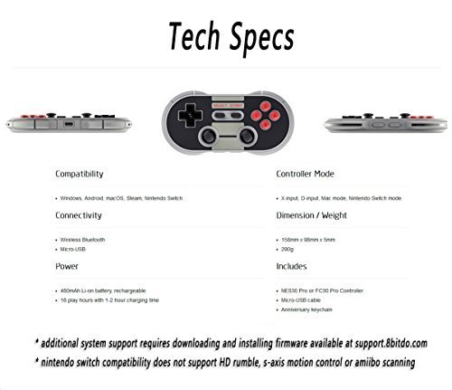 N30 PRO Controlador de juegos, YIKESHU 8 SNES NES Controlador inalÃ¡mbrico Bluetooth Controlador clÃ¡sico de juegos de Nintendo Android Windows macOS