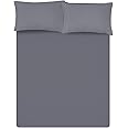 Linens World Egyptian Cotton Fitted Sheets Breathable, Anti Wrinkle 30cm Deep Pocket 200 Thread Count Single Bed Sheets Grey Bedding & Linen- Single Bedding 90 X 190 CM Single Fitted Sheet