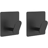 Microcase Yapışkanlı Paslanmaz &Ccedil;elik Banyo Mutfak Eşya Havlu Vb Metal Askılık - AL5180 2 ADET (Siyah)