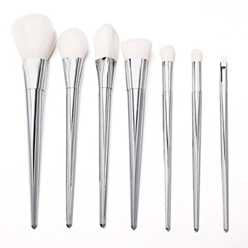 Tonsee® 7pcs/set Makeup Cosmetic Brushes Set Powder Foundation Eyeshadow Lip Brush Tool (Silver)