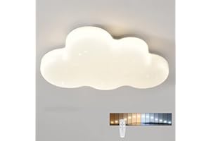 DUNMW Lámpara de techo de nube 3D creativa con estrellas brillantes LED Nube Lámpara de techo para habitación de niños para dormitorio, 36W, atenuación continua