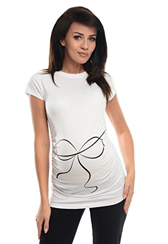 Purpless MaternityPrinted Cotton Top Pregnancy T-Shirt Tee for Pregnant Women Slogan Bow Print 2007