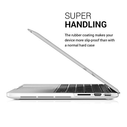 kwmobile Hardcase Laptop Hülle für Apple MacBook Pro Retina 13″ (ab Ende 2012) – Marmor Design Weiß Schwarz dünne gummierte Schutzhülle Cover Case Tasche - 3