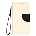 Produktbild Lonchee Samsung Galaxy A5 2017 SM-A520 5.2 Inch Wallet Tasche Brieftasche Schutzhülle ,Hit-Farbdesign Hochwertige PU Leder Folio Tasche Case Hülle im Bookstyle mit Standfunktion Kredit Kartenfächer (Weiß / schwarz)