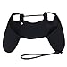 Imported Silicone Non-slip Grip Handle Case Cover with Lanyard for Sony PlayStation 4 PS4 Controller - Black RS.210.00