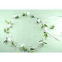 clarigo Haarschmuck Hochzeit Kommunion Haarkranz Haarkkränzchen Buchskranz Buchskränzchen Rosen