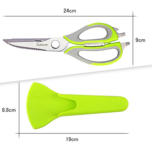 Küchenschere Multifunktionale bei DigHealth, Allzweckschere aus Edelstahl, Geflügelschere mit Softgrip, für Küche Hause, Kann Flasche öffnen, können, Muscheln, Schale Obst und Gemüse - 3