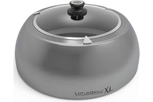 LotusGrill Cuffia per Barbecue in Acciaio Inox XL DK-SG-435, termometro Integrato, Facile da Usare