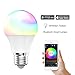 Produktbild HaoDeng LED Bluetooth Gegenwert 40W RGBW Smart LED Lampe, 16 Mio Farben und DIY Leuchtmittel dimmbar Bulbs, Timer/Wecker, Musik & Mic Innenbeleuchtung E27 für Android und IOS