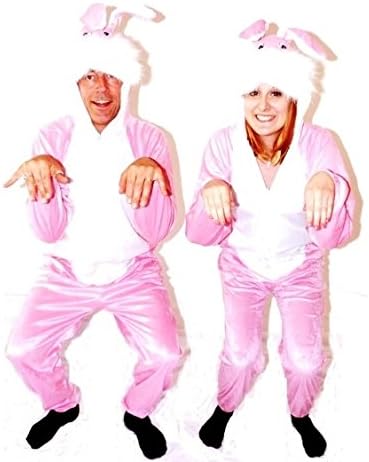 Rabbit Animal Onesie Adult UNISEX Pyjamas Romper All-in-One Fancy Dress Costume (Men: Small)