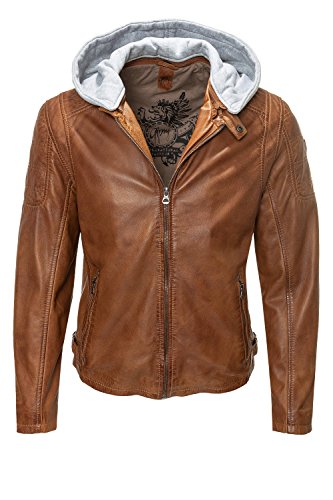 Gipsy Herren Lederjacke bergangsjacke Bikerjacke (3XL, Whisky)