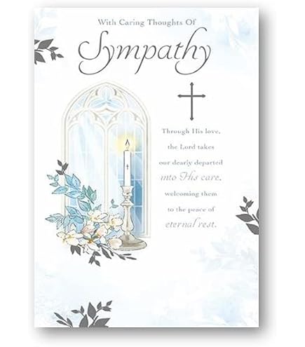 Abacus Sympathy Card - In Our Prayers and Thoughts Embossed with a Foil Finish - Eco-Friendly and Recyclable Cards