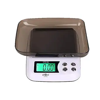 ATOM DM3 1kg (1000gram) x 0.01g (10mg)| Digital Jewellery Weighing Scale| Used in Gold & Silver ornaments and valuables | Weight Measuring machine| Compact & Portable Weighting Scale for homes and professionals| Use for domestic & research purpose|