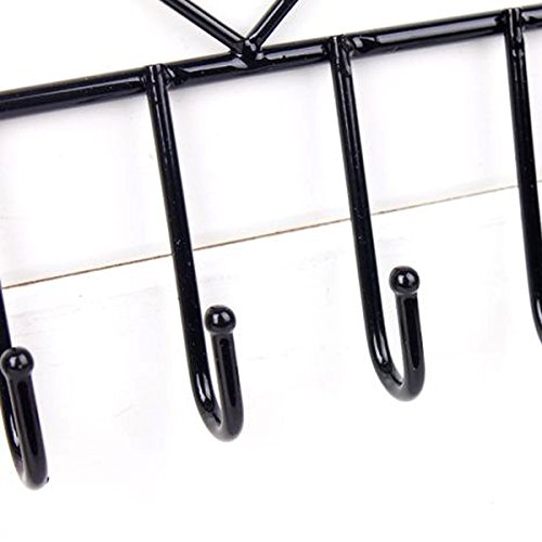VORCOOL Schmuckhalter Wandhaken Ohrringhalter – Herzform (Schwarz) - 5