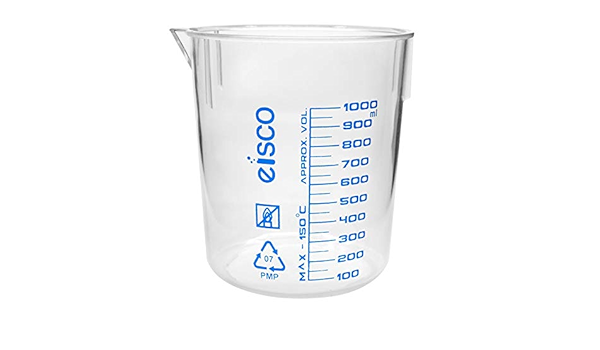 Becher 1000 Ml Plastica Tpx Con Beccuccio Graduazioni Blu Eisco Labs Amazon It Commercio Industria E Scienza