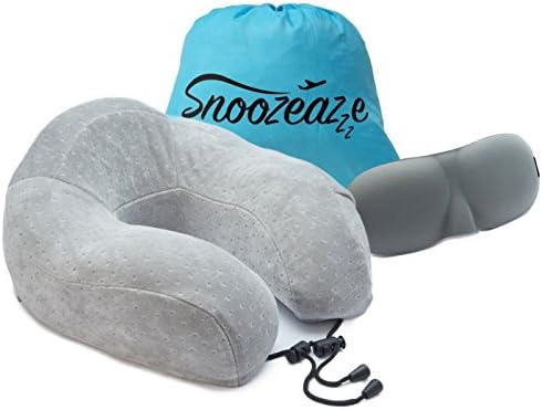 Luxury Travel Neck Pillow Cushion - With Memory Foam for Car, Airplane, Train and Travel - Compact 360° Comfort with Sleep Mask - Travel Bag Included