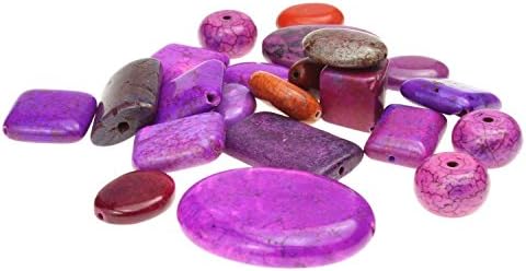 Bead House Assorted Gemstone Shaped Beads Violet &amp; Purple Mix Box 280g