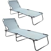 ECM PROGER FOLDING STAGE SUN LOUNGER 2 PACK - GRAY