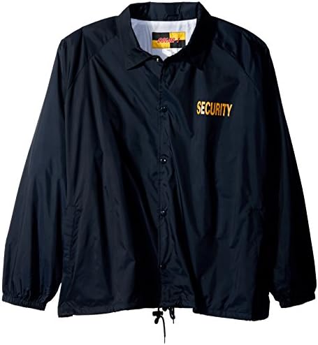 Solar 1 Clothing WB02 Coaches Windbreaker with Screen Printing Security, Navy, 3X-Large