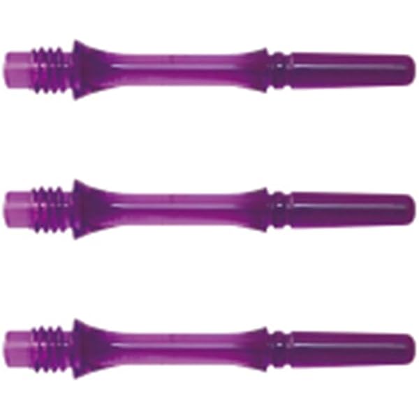 Tiges L-Shaft N9 TwinColor Transparent-violet - Pour Ailettes Style L - Lot De 3 Avec Anneaux