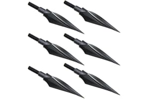 Mangobuy 6pcs Steel Traditional Broadheads 150 Grain Spiral Tips Arrow Points Archery