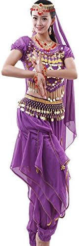 Women Belly Dance Costume Halter Top Harem Trousers Performance Set