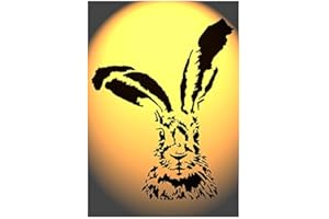 SOLITARYDESIGN Vintage Shabby Chic Plastic Artistic Hare Rabbit Crafting or Furniture Stencil Sheet (A4 297x210mm) Design 4
