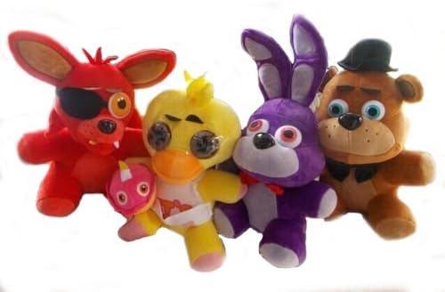 Set of 4pc FNAF Five Nights at Freddy's Chica Bonnie Foxy Plush Doll Toy 10'' 25cm.
