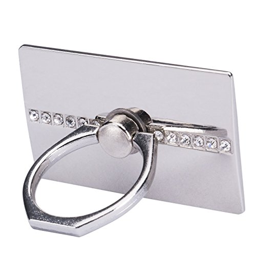 Universalstandplatz -Metallring -Halter, Washable & Reusable Ring Grip Bunker Ring Stent, Anti-Tropfen 360 Grad-drehender beweglicher Ring Grip Ständer für iPhone 5s 6 Plus SE Samsung Galaxy S7 Edge-S6 Kante Hinweis 5 und andere Handys (Silber)