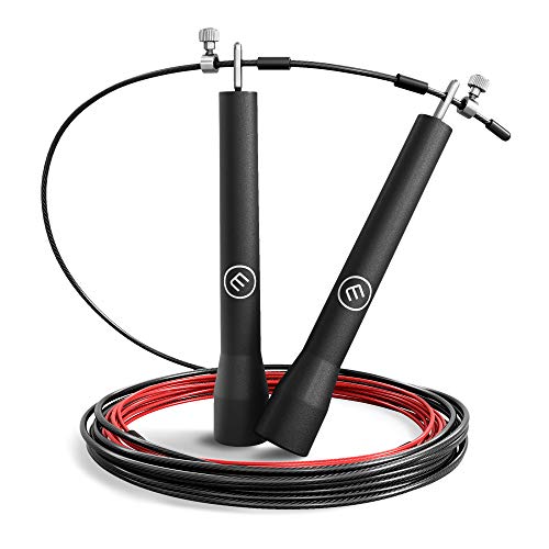 BeMaxx Fitness Comba Speed Rope II guía de Entrenamiento & Cable Extra | Cuerda de Saltar rápida: Ultraligero y de fácil Ajuste + rodamiento de Bolas | Crossfit, Deporte Profesional, Boxeo, MMA
