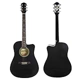 【LIGERO Y FÁCIL DE LLEVAR designed: está diseñado para guitarra principiante, simple y fácil de aprender. Esta guitarra viene con muchas herramientas útiles para ayudarle a afinar o limpiar la guitarra. Fácil de tocar con música maravillosa, proporcione su excelente experiencia de uso.