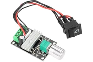 WALFRONT Variateur de Vitesse pour Moteur 12 Volt, Contrôleur de Moteur à Courant Continu, Contrôleur de Contrôleur Réversible de Contrôle de Vitesse de Moteur Dc 6V 12V 24V 3a PWM avec Interrupteur
