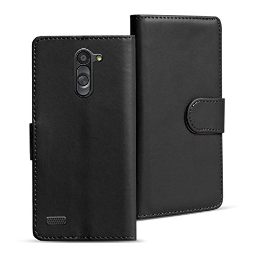 LG Spirit Tasche Bookstyle Schwarz, PU LEDER HÃ¼lle Schwarz, HandyhÃ¼lle Spirit Flip Case Wallet, Booklet Cover Brieftasche Etui SchutzhÃ¼lle mit KartenfÃ¤cher, LG Spirit (4,7 Zoll (11,9 cm)