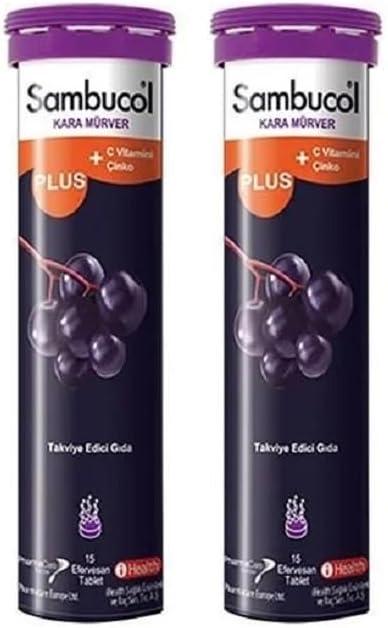 Sambucol Plus Kara Mürver Özütü Efervesan 15 Tablet 2 Adet