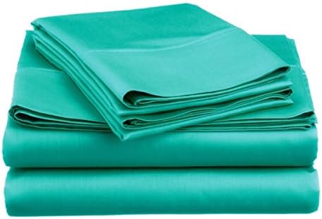 Hotel 5th Ave Super Bright Collection Microfiber Sheet Set, Turquoise, King, Set of 4