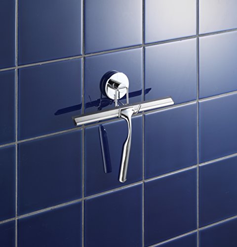 WENKO 20877100 Vacuum-Loc Duschabzieher – Befestigen ohne bohren, Stahl, 25 x 21.5 x 6 cm, Chrom - 2