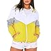 Produktbild Sunday Damen Hoodies Jacke Mädchen Sport Kapuzenpullover Sweatshirt Lässig Kontrast Farbe Block Regen Kapuzejacke Windbreaker Freizeitjacke Lose Fit Oberteil Outerwear