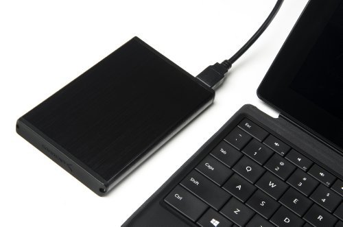 Sabrent Festplatten – Zubehör Gehäuse Ultra Slim USB 3.0 2,5 Zoll [=6.35cm] SATA Externe Aluminium Festplattengehäuse [Schwarz] (EC-UK30) - 4