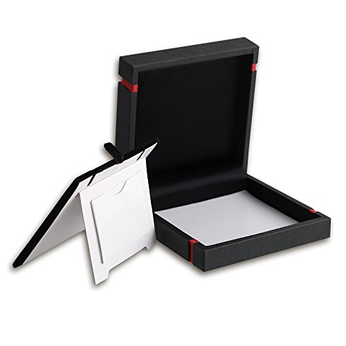 IMPPAC Armbandschachtel Schmuck-Etui schwarz-rot Ketten Geschenkverpackung Universal-Verpackung Etui 92x92x30mm VE142 - 3