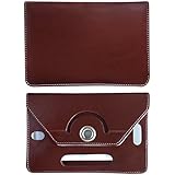 Fastway Rotating Leather Flip Case Cover for Amazon Fire HD 8 Tablet (Brown)
