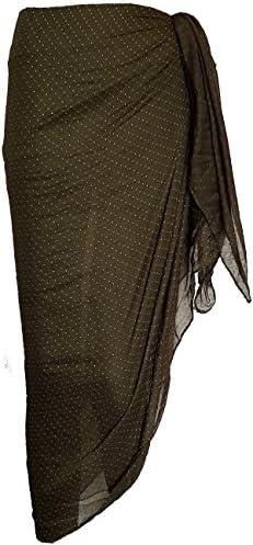 Banana Beach Large Gold Studded Sarong Beach Pool Cover UP Swimwear Wrap Pareo Free 180 X 100cm (Khaki)