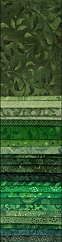 Wilmington Prints Pre-Cut Fabric, Cotton, Green, 2-1/2" by 44"