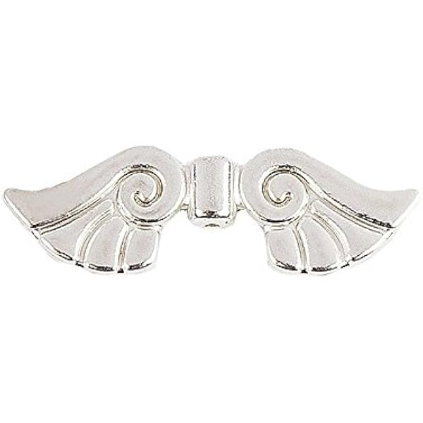 20 Perline Con Ali D'angelo In Metallo – Argento Anticato, 32mm, Per Bracciali, Collane E Gioielli Fai Da Te