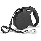 Einziehbare Hundeleine, WINSEE Rollleine mit 5M Lange Reflektirendem Breitem Gurt für Kleine,Mittlere und Große Hunde Bis 50kg.L
