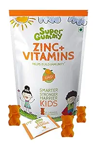 Super Gummy Zinc & Vitamin C Immunity Booster Gummies for Kids (30 Chewable Gummy Bears)