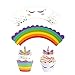 Produktbild Tukistore 24 Stücke Einhorn Cupcake Toppers Dessert Muffin Cupcake Topper und Wrappers für Kinder Party Kuchen Dekorationen Geburtstag Deko