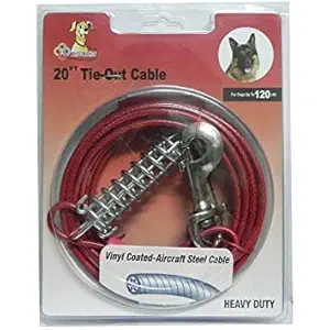Woofy Heavy Duty Tie Out Cable for Dog up to 120 LBS, 20-Feet