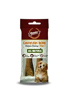 Gnawlers Dog Chicken Chew Bone, 100% Rawhide Free, Made up of Vegetable Protein, Natural Collagen, Best Healthy Dog Chew Bone to Enagage Your Dog, 4.5` inch, 2 in 1, 90gm, Pack of 4